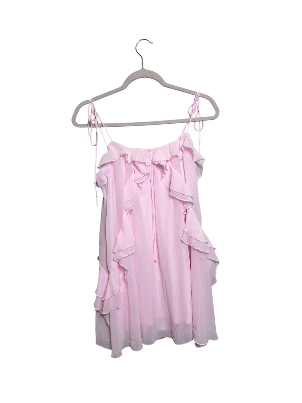 Light Pink Ruffle Tie-Strap Dress